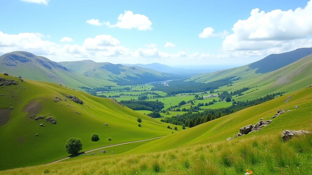Mourne Mountains with rolling peaks and green slopes near Newcastle Northern Ireland